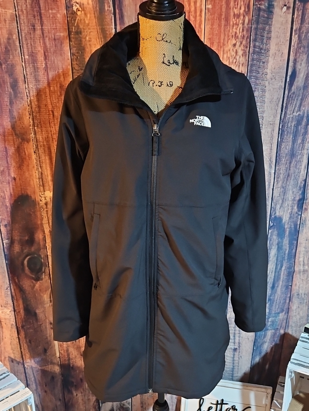 The North Face Women Size XL Longer Black Coat with Lining